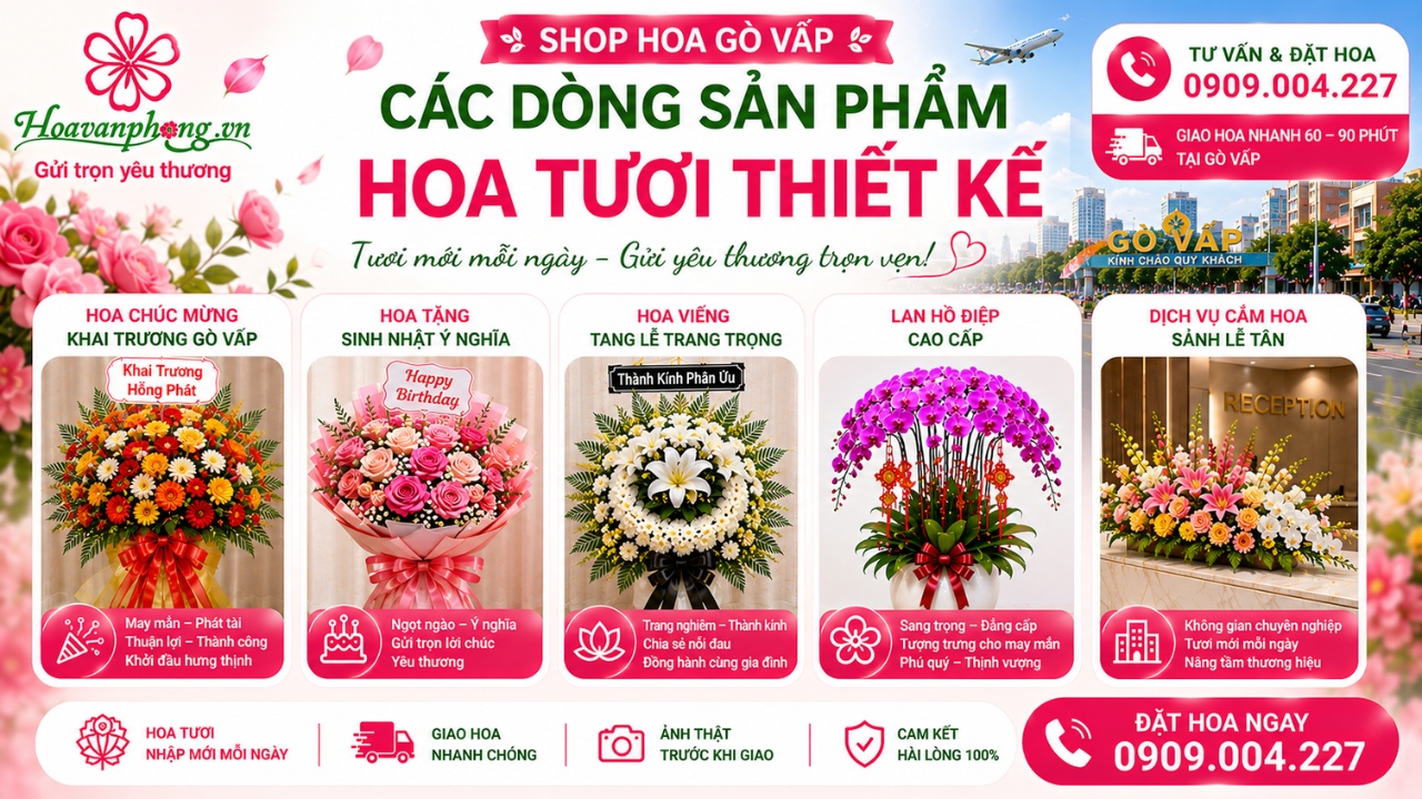 Mẫu hoa tươi tại shop hoa Gò Vấp