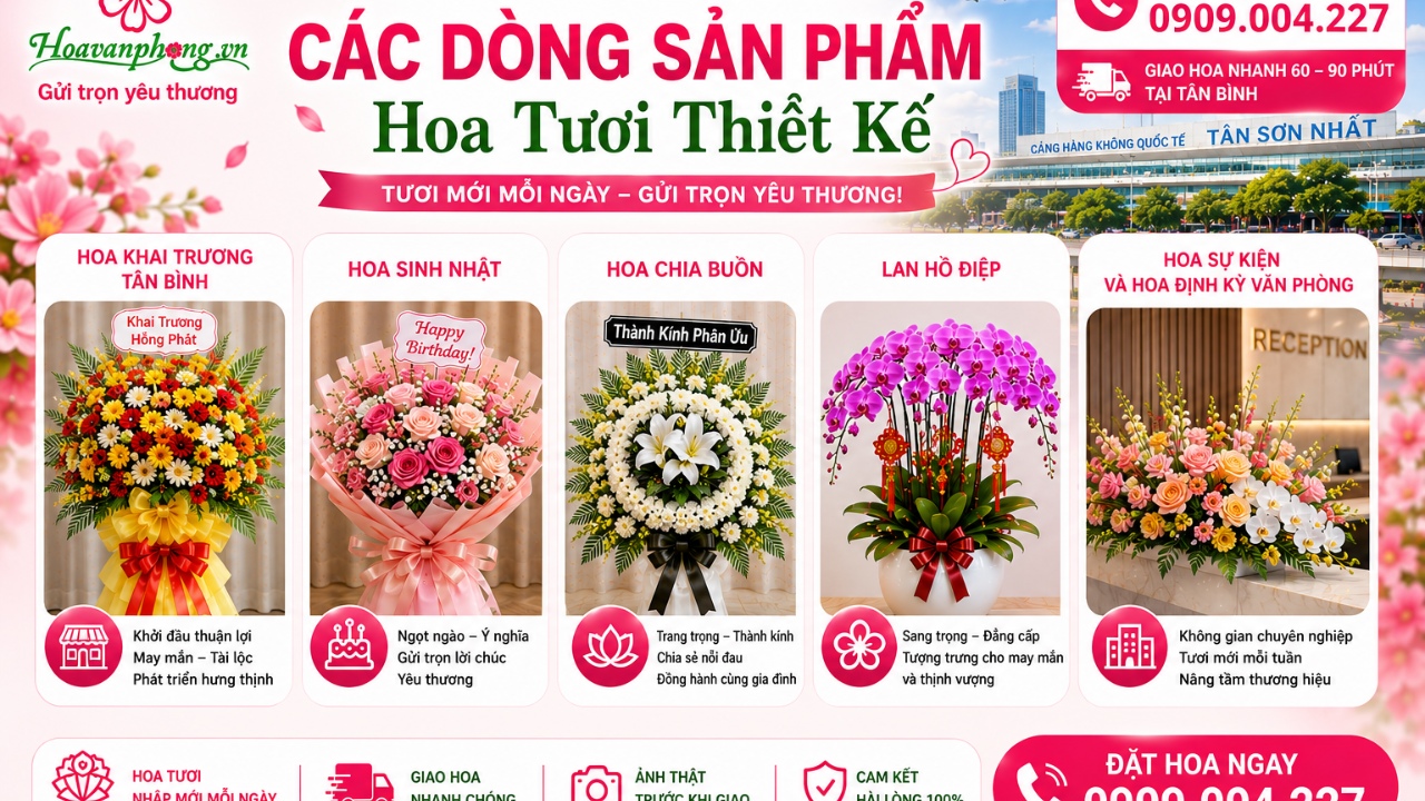Các mẫu hoa tươi tại shop hoa quận Tân Bình