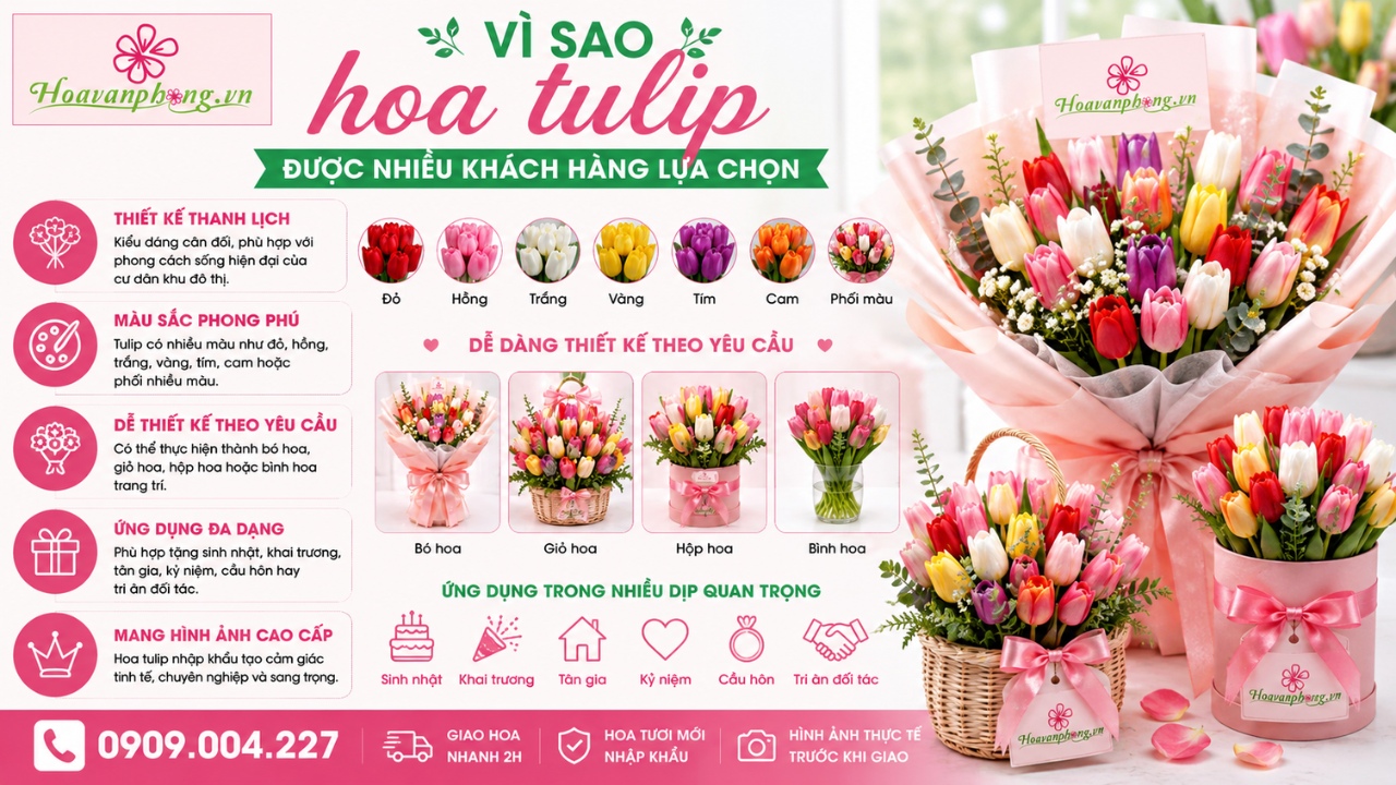 Chọn mua hoa tulip làm quà tặng
