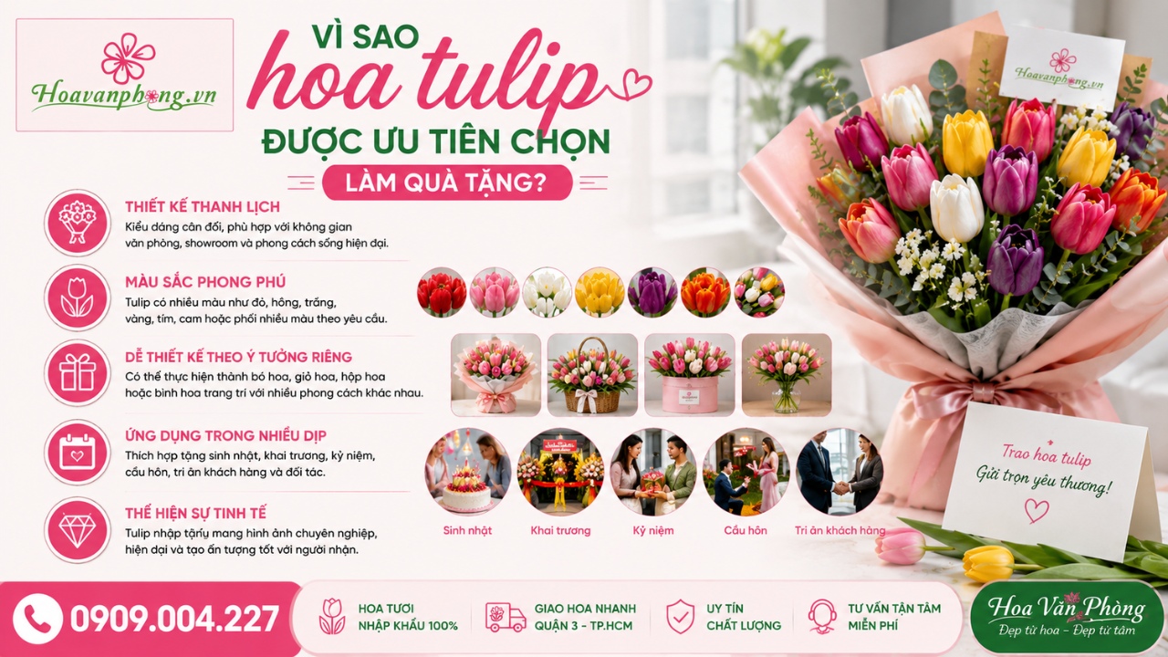 Hoa tulip Quận 3 làm quà tặng sang trọng