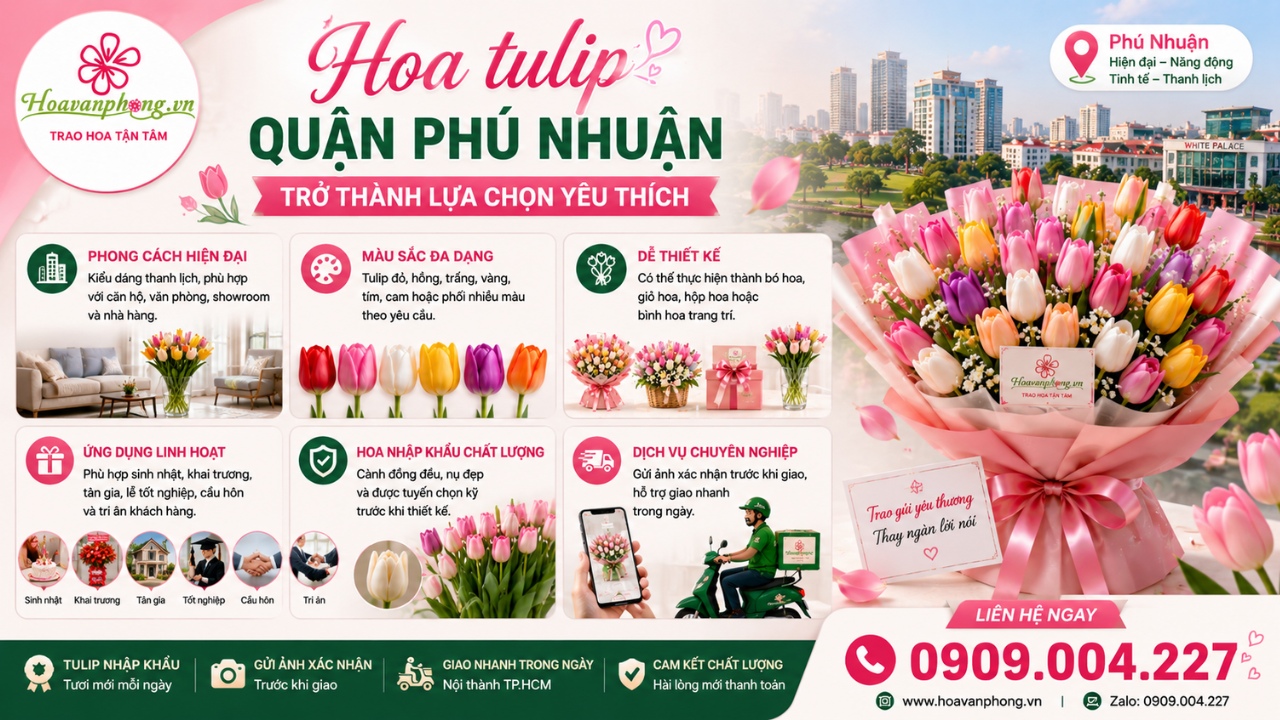 Chọn mua hoa tulip Quận Phú Nhuận làm quà tặng