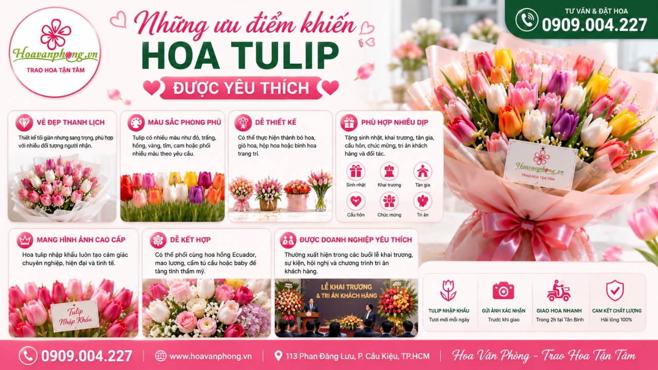 Hoa tulip quận Tân Bình làm quà tặng sang trọng