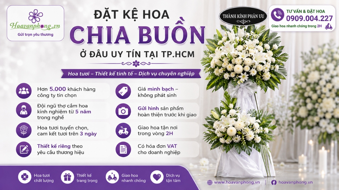 Dịch vụ hoa tang lễ tại shop Hoa Văn Phòng