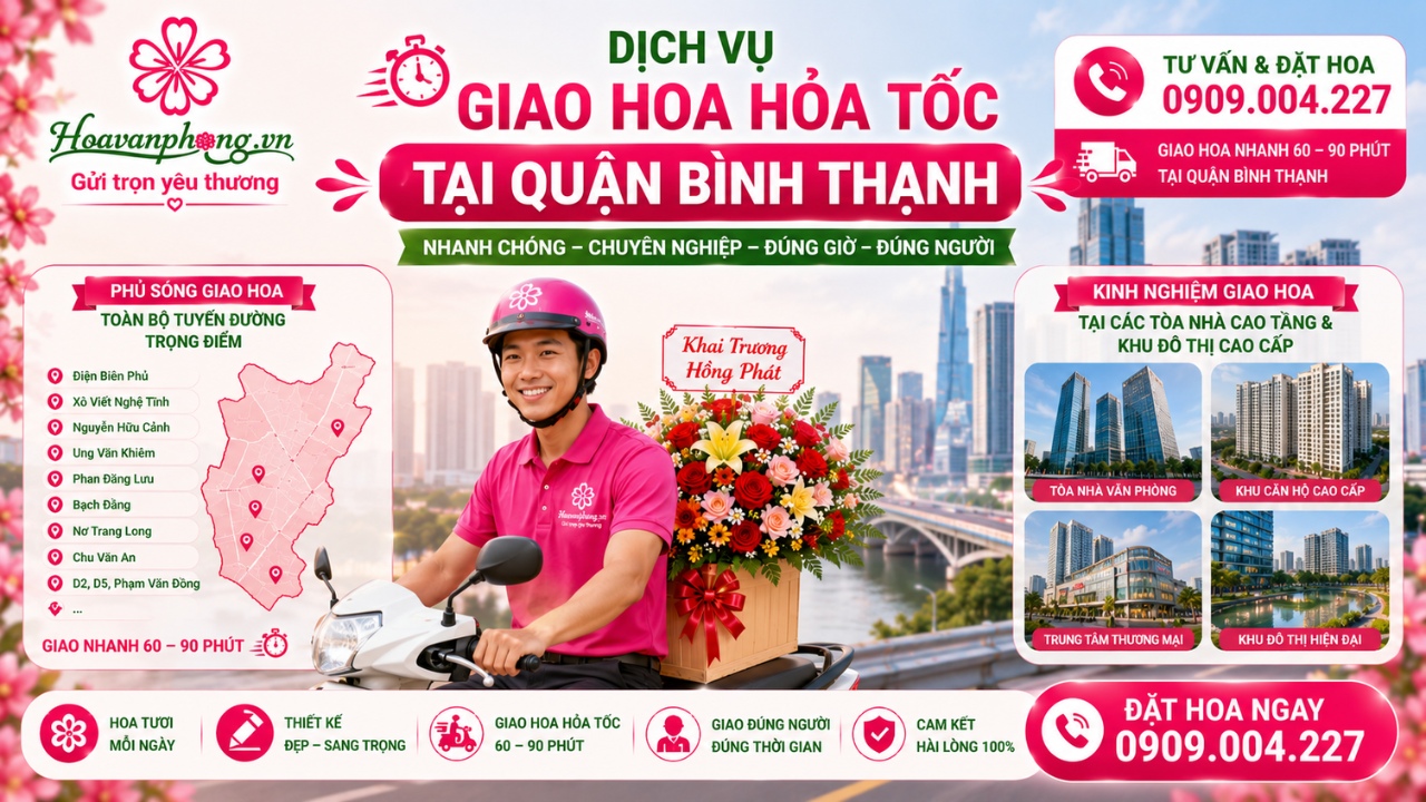 Dịch vụ giao hoa khai trương tận nơi