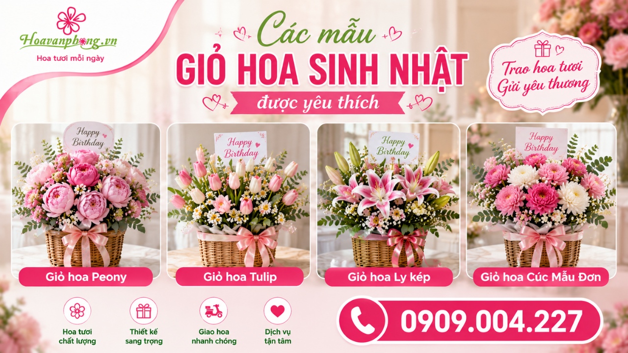 Giỏ hoa sinh nhật đẹp