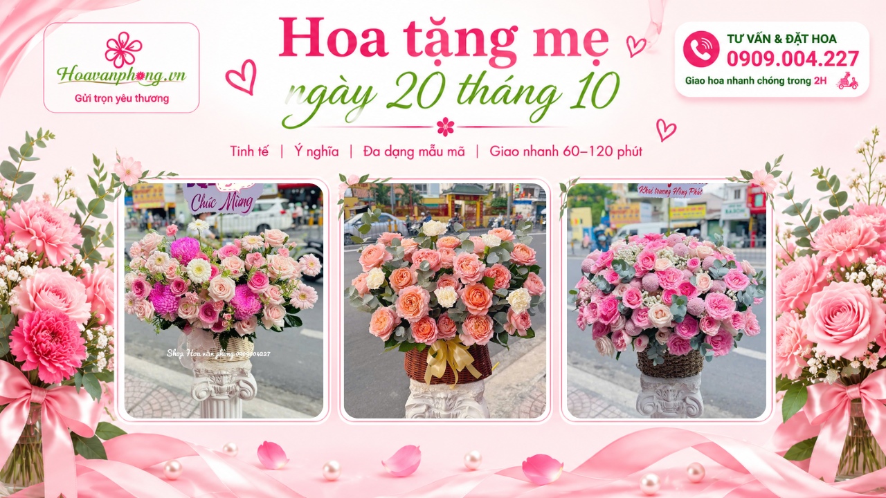 Những mẫu hoa đẹp tặng mẹ ngày 20 tháng 10