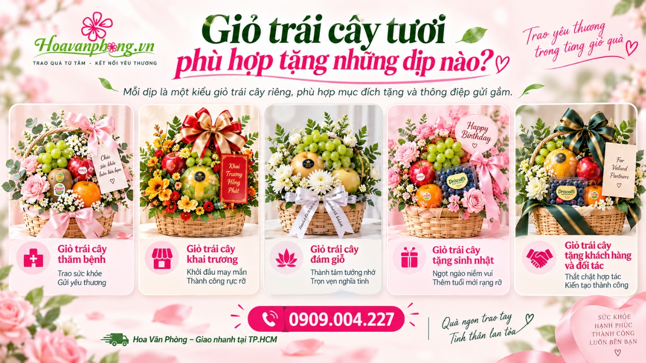 Giỏ trái cây làm quà tặng sang trọng