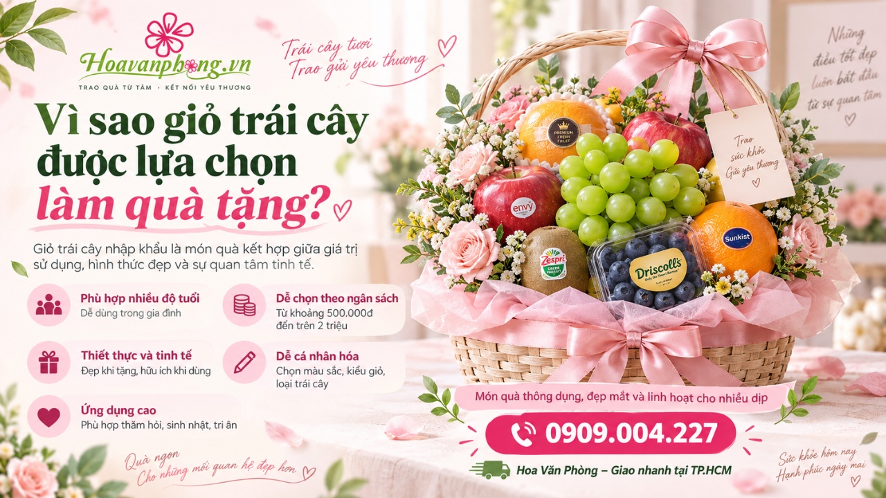 Giỏ trái cây được sử dụng như một món quà trong nhiều dịp chúc mừng