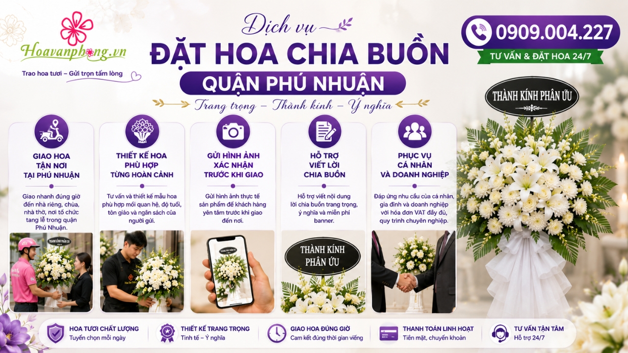 Điểm nổi bật của dịch vụ hoa chia buồn quận Phú Nhuận