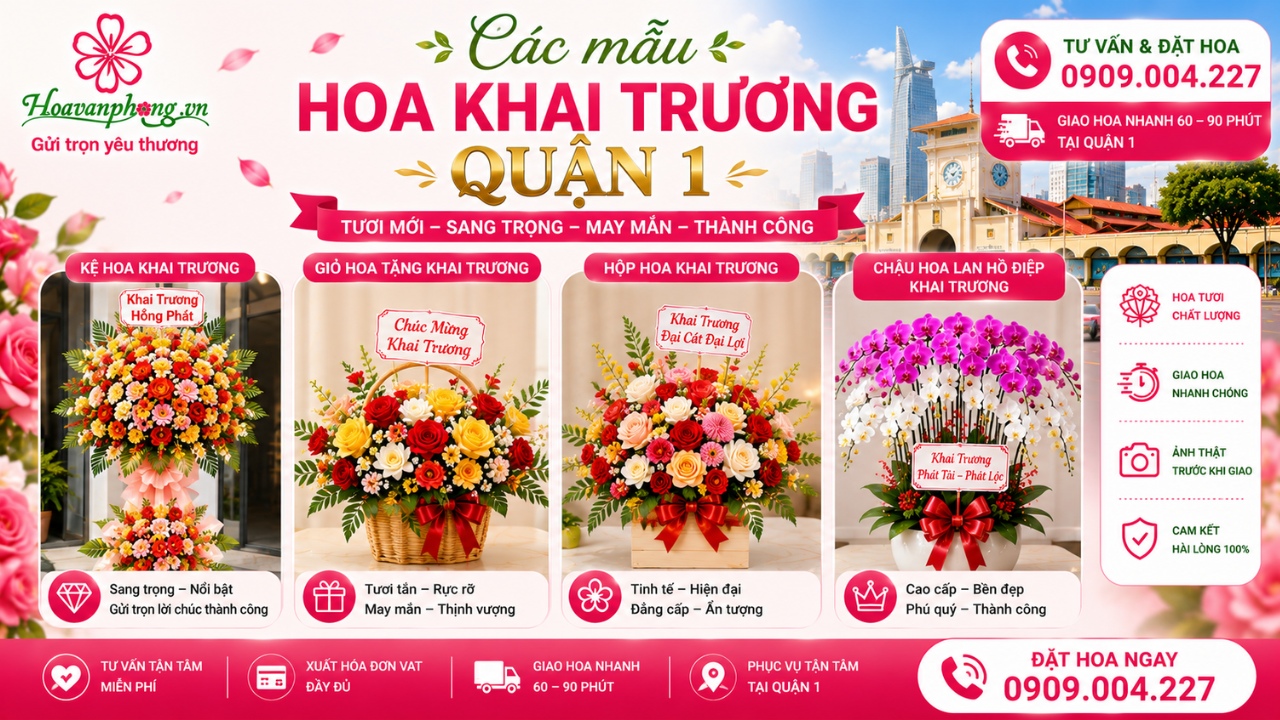 Các mẫu hoa khai trương quận 1