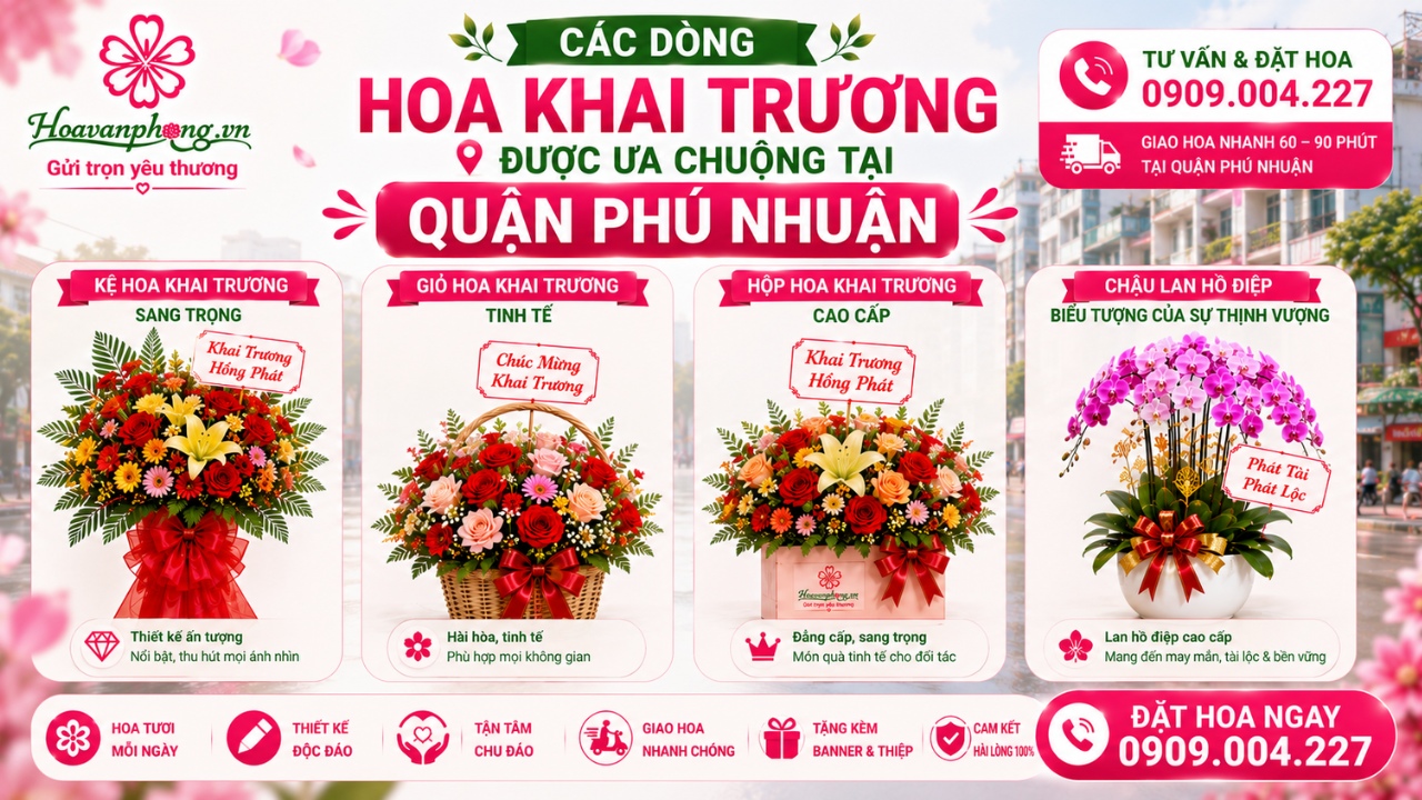 Các thiết kế hoa khai trương quận Phú Nhuận
