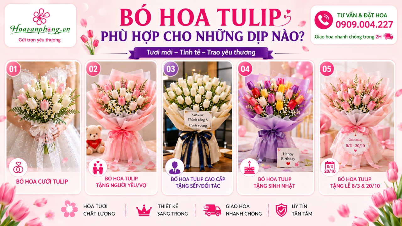 Bó hoa tulip tươi