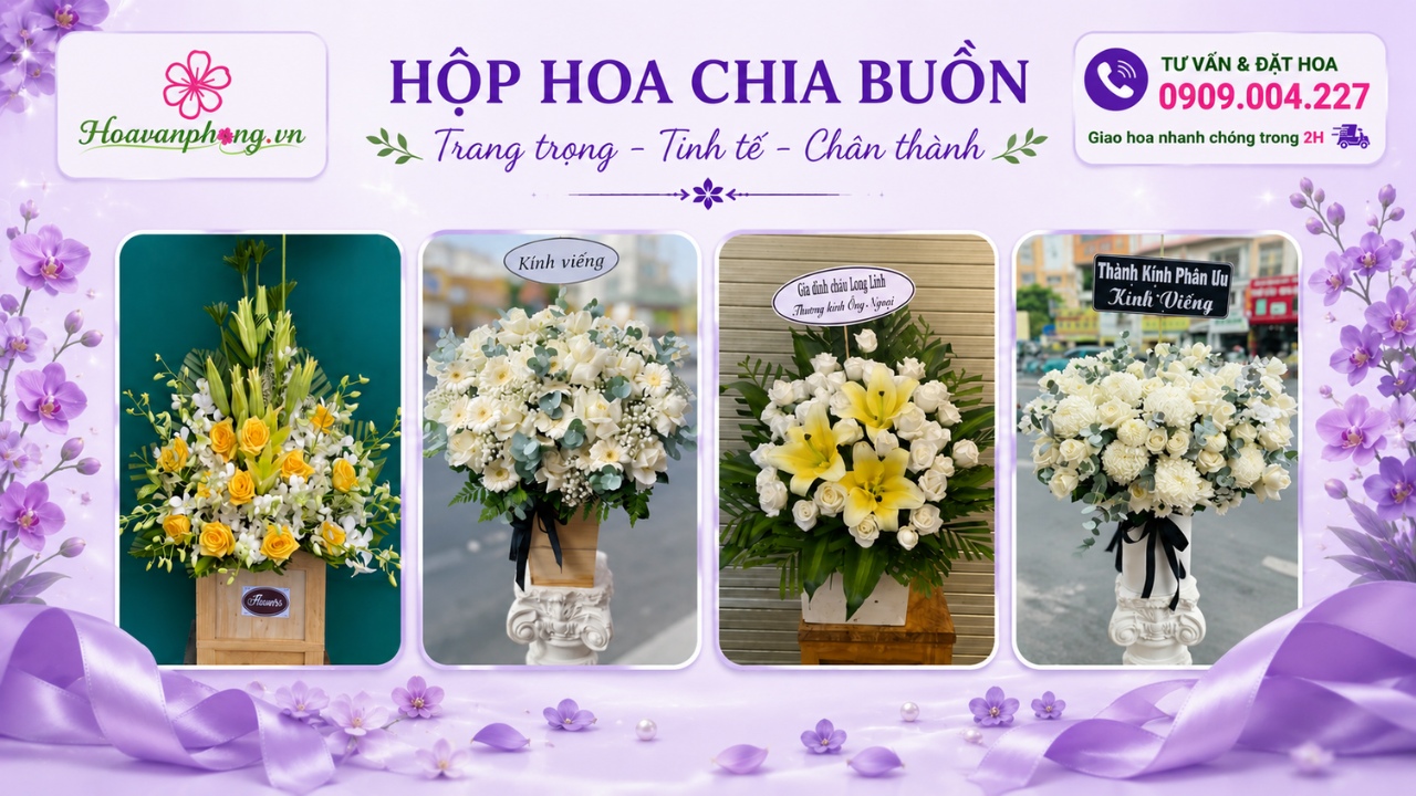 Hộp hoa chia buồn tinh tế