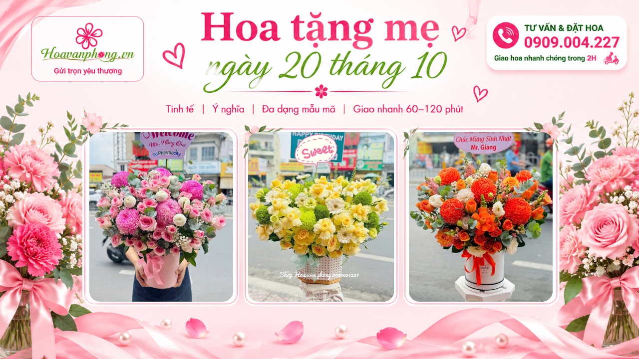 Mẫu hộp hoa tặng mẹ 20 10 bán chạy