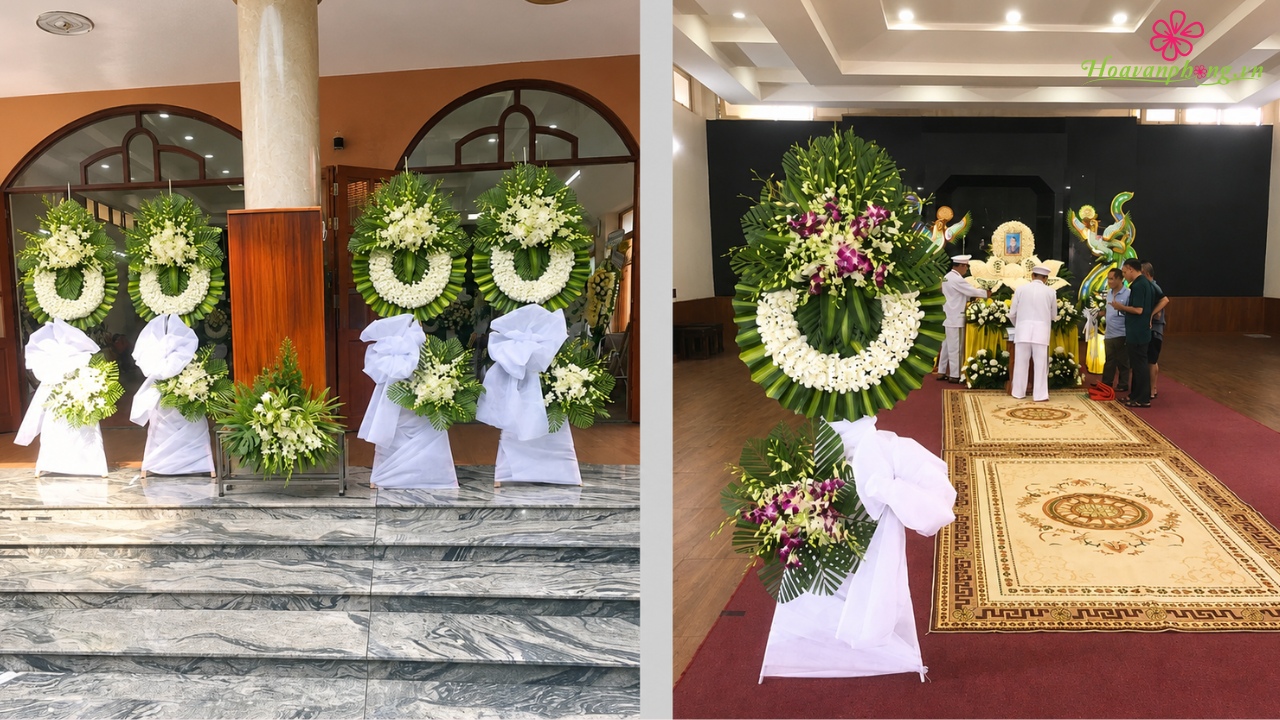 Đơn hoa chia buồn giao nhà tang lễ Bộ Quốc Phòng do shop Hoa Văn Phòng thực hiện