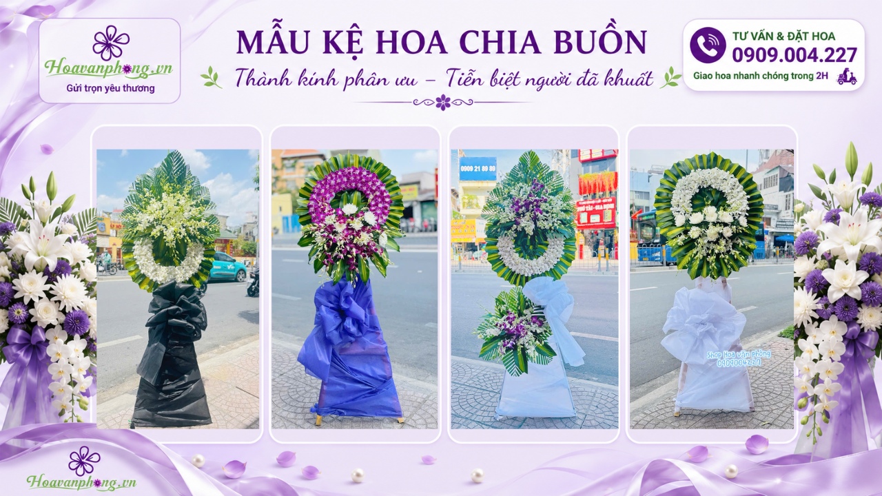Các mẫu hoa tang lễ được Hoa Văn Phòng thực hiện và giao tại quận 1