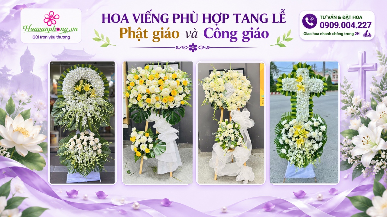 Mẫu hoa viếng trắng vàng phù hợp lễ tang tại Bệnh viện Thống Nhất