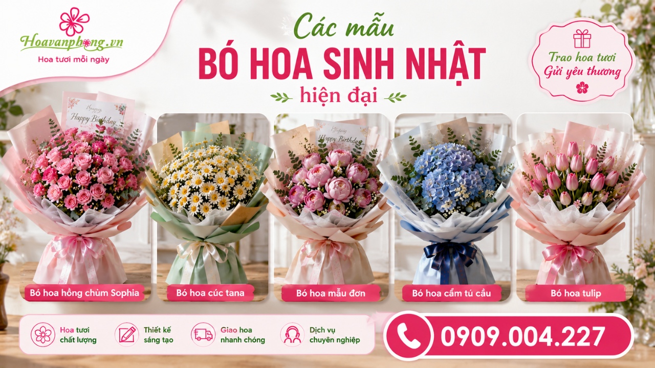 bó hoa sinh nhật được ưa chuộng