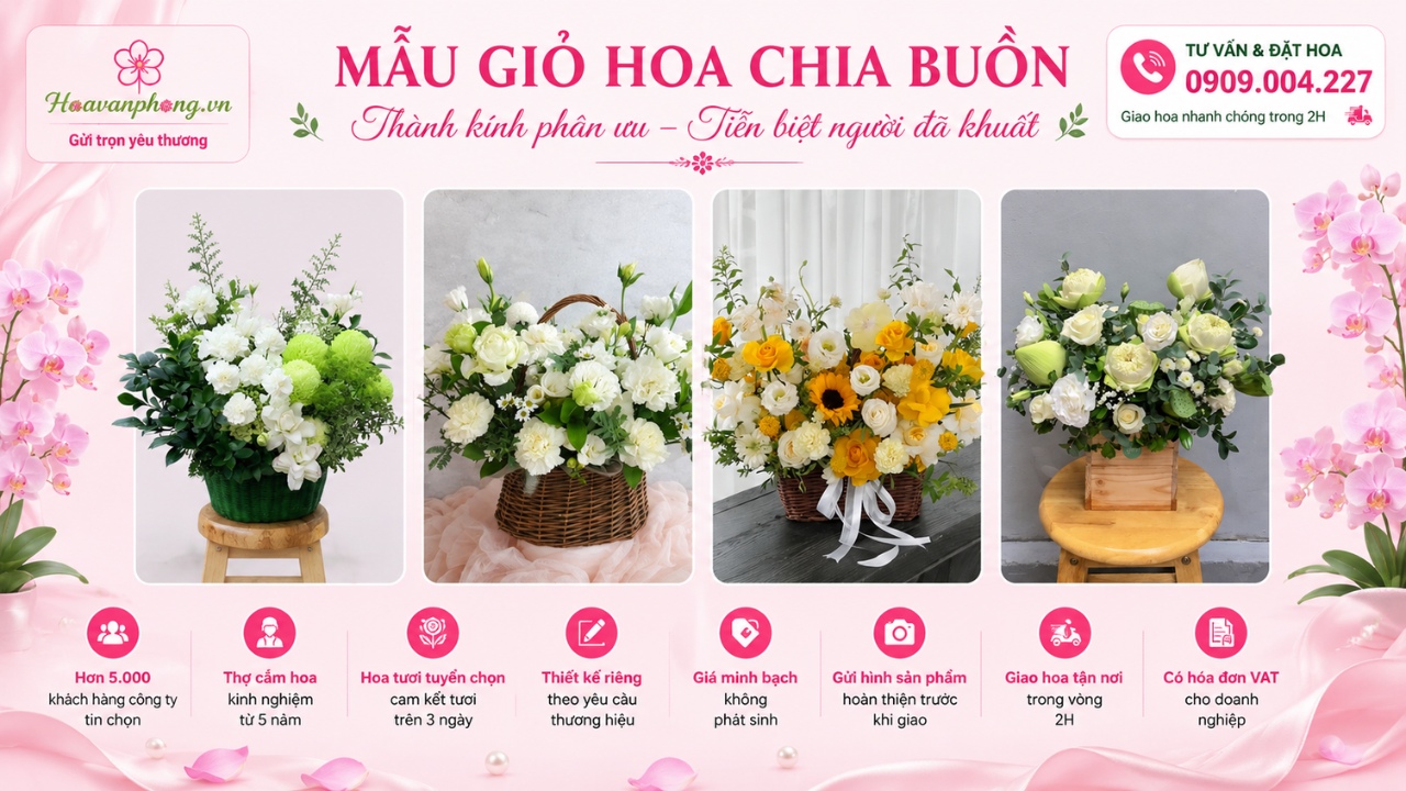 Các mẫu giỏi hoa chia buồn