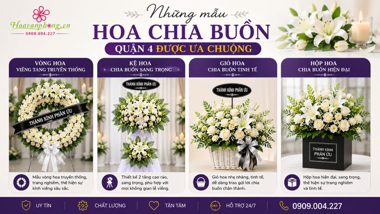 Mẫu hoa chia buồn được ưa chuộng