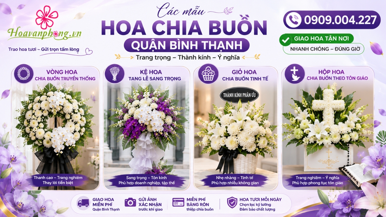 Các mẫu hoa viếng đám tang được lựa chọn nhiều tại Hoa Văn Phòng