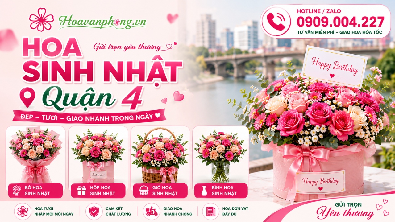 Các mẫu hoa sinh nhật phổ biến