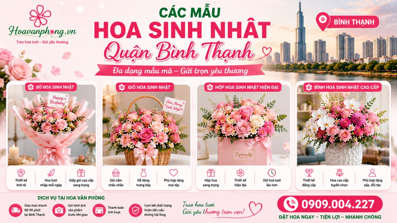 Các mẫu hoa sinh nhật quận Bình Thạnh được ưa chuộng