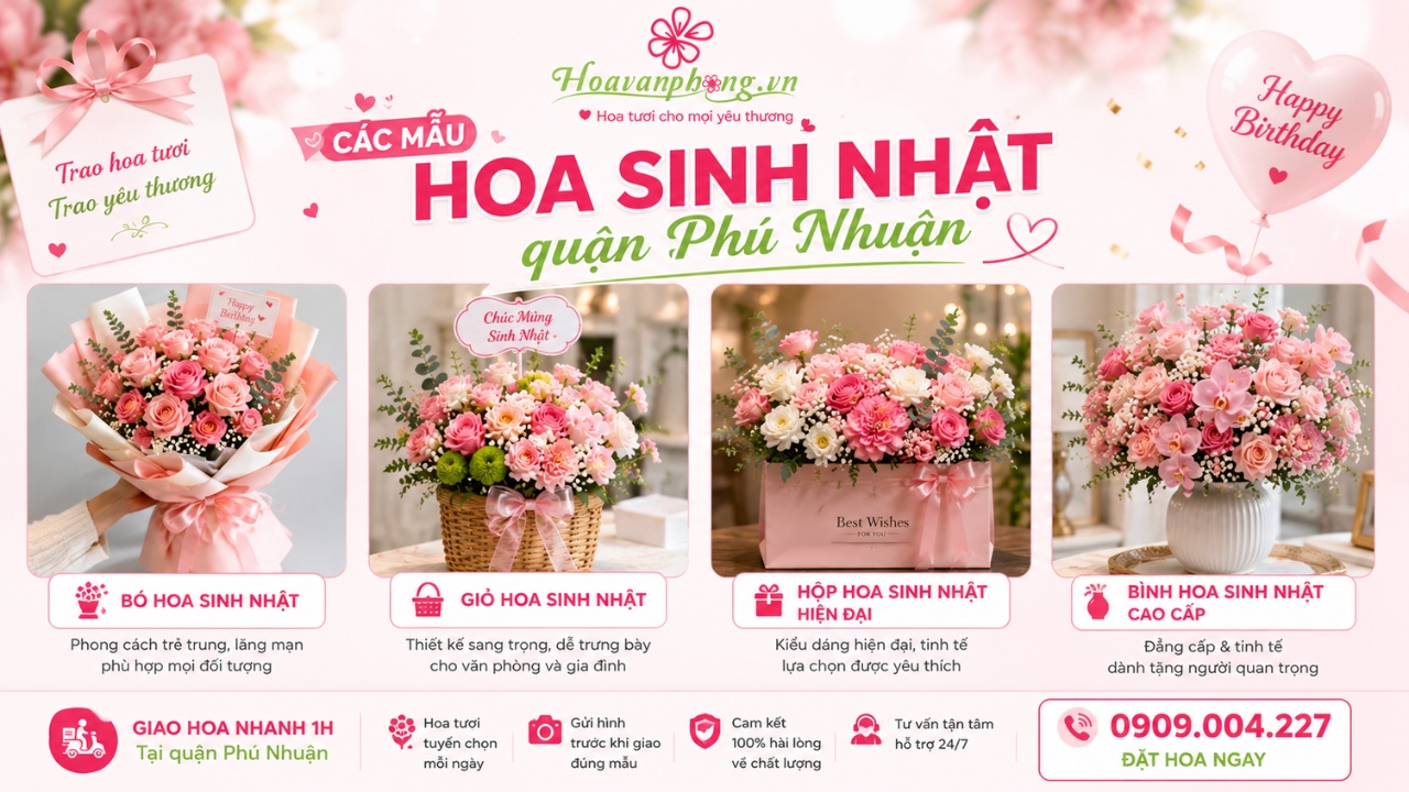 Các mẫu hoa sinh nhật tại Hoa Văn Phòng
