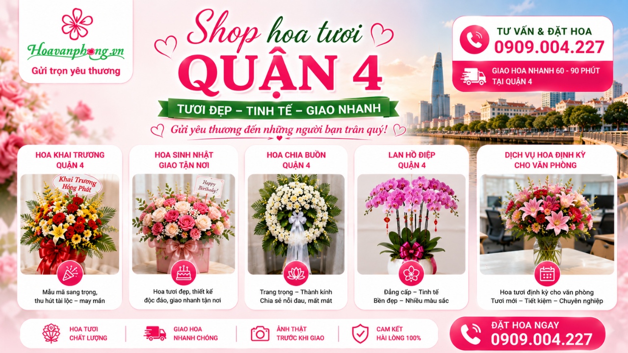 Các mẫu hoa đẹp của shop hoa tươi quận 4