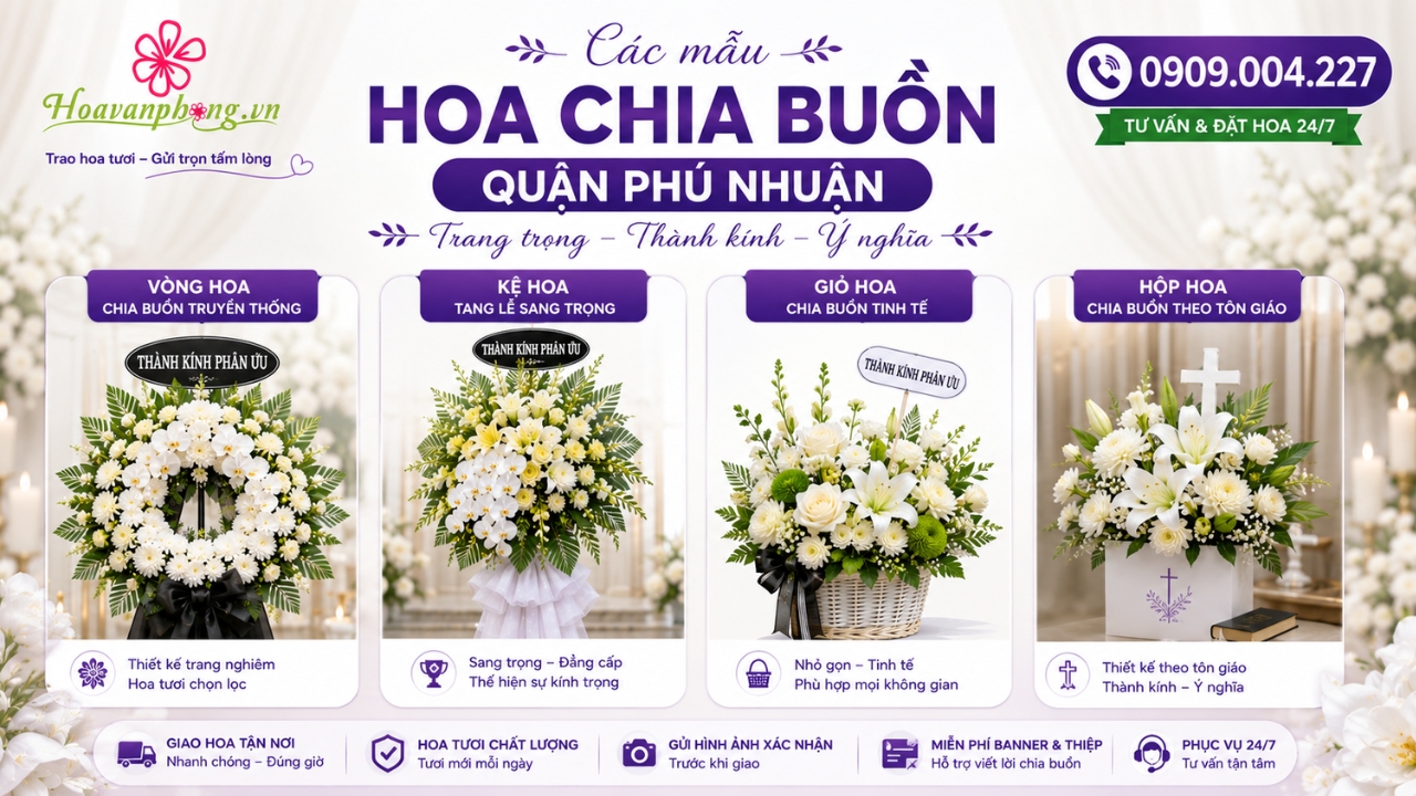 Các mẫu hoa chia buồn phổ biến