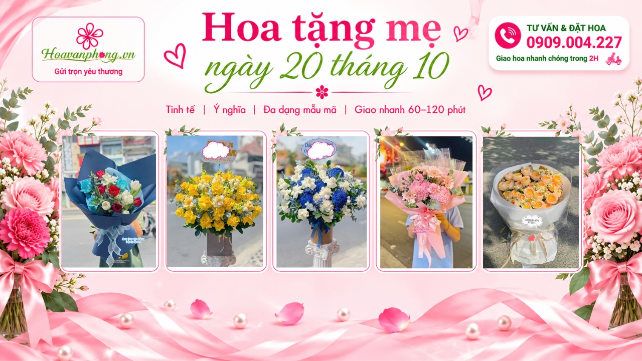 Các mẫu hoa 20/10 được khách hàng lựa chọn nhiều nhất tại shop Hoa Văn Phòng