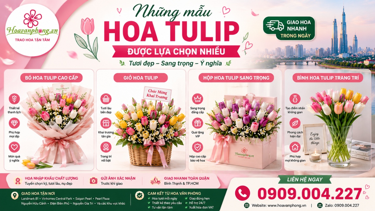 Những mẫu hoa tulip Quận Bình Thạnh được yêu thích