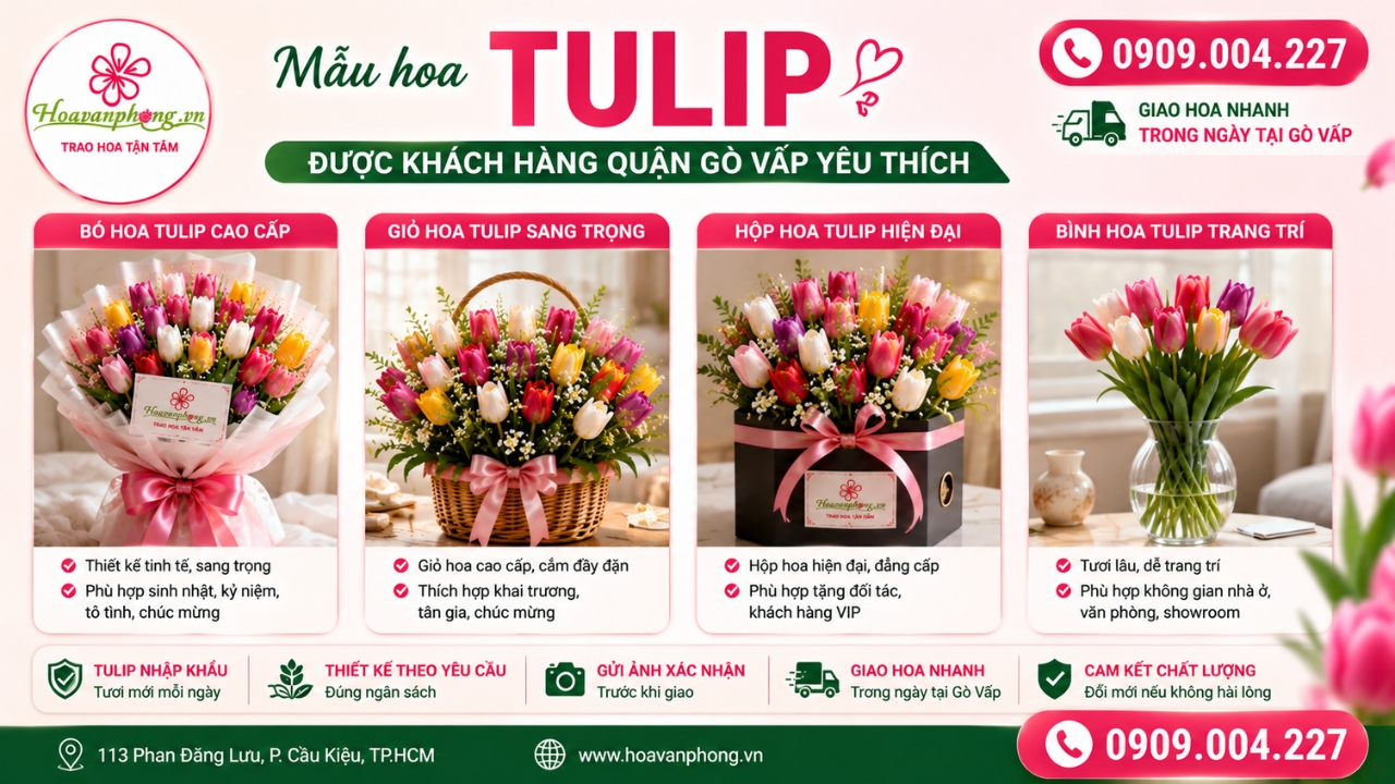 Những mẫu hoa tulip Quận Gò Vấp được yêu thích