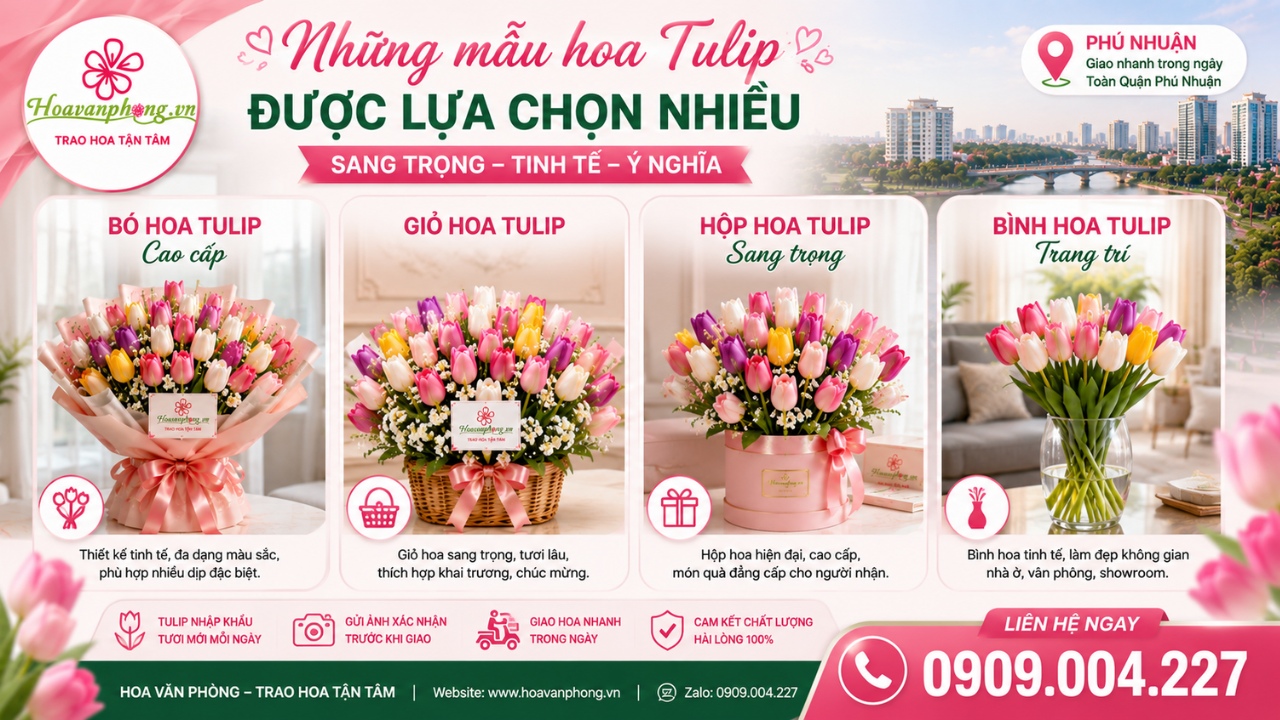 Những mẫu hoa tulip Quận Phú Nhuận được yêu thích