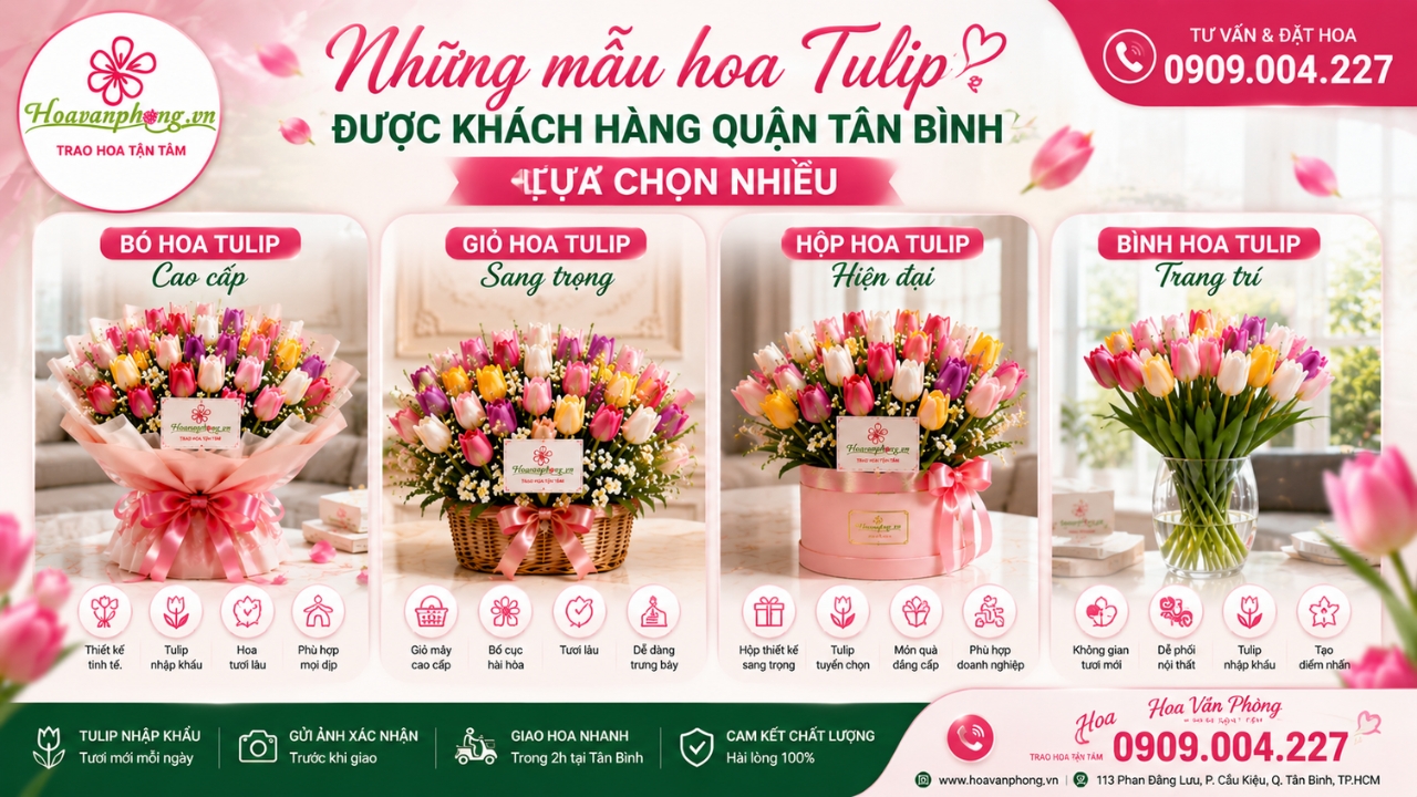 Các mẫu hoa tulip quận Tân Bình được yêu thích