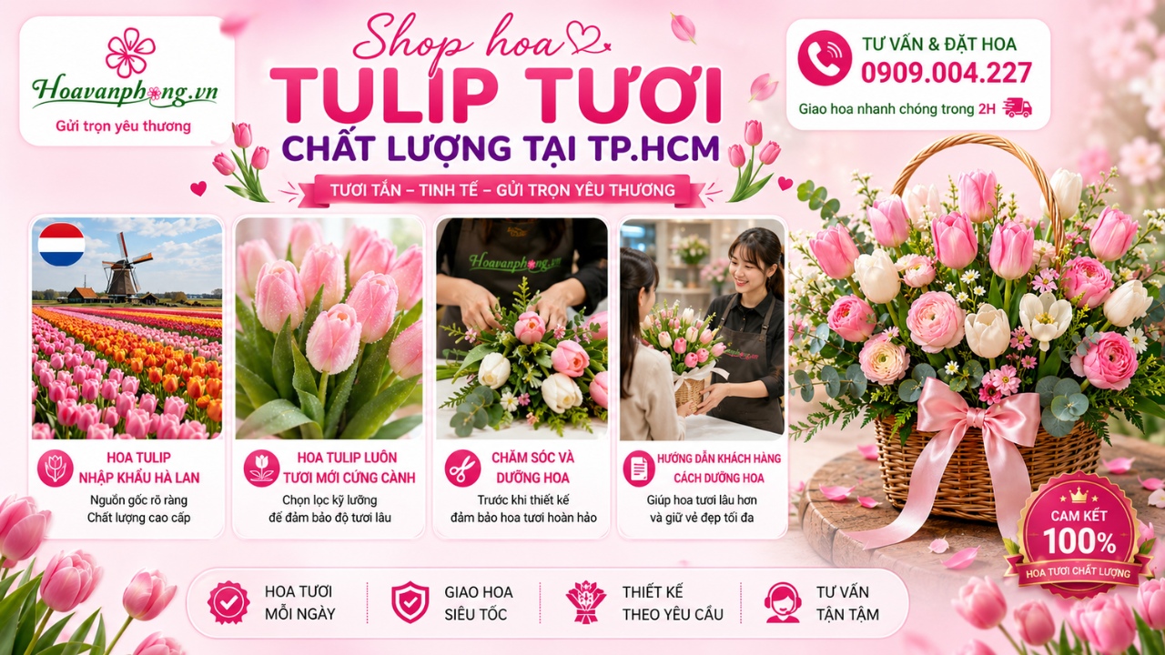 Mua hoa tulip tươi tại shop Hoa Văn Phòng