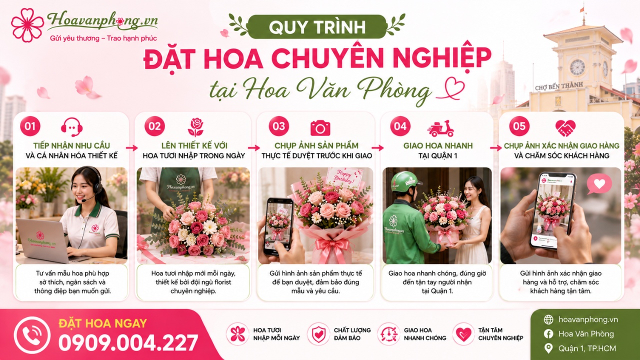 quy trình đặt hoa sinh nhật chuyên nghiệp