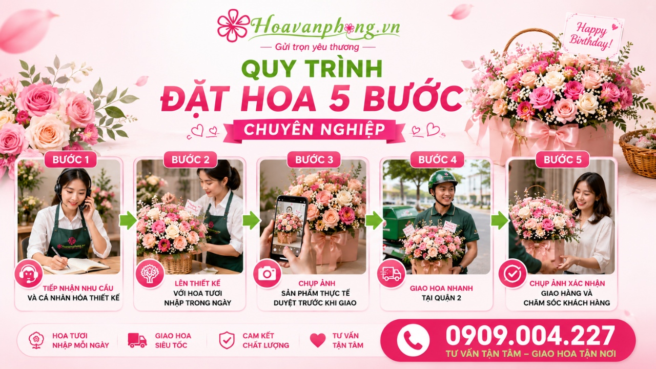 Quy trình đặt hoa sinh nhật tại quận 2