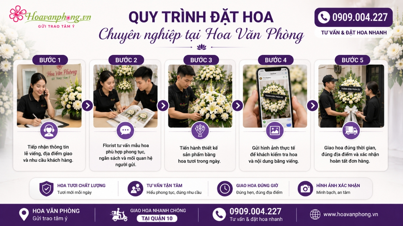 Quy trình đặt hoa chia buồn