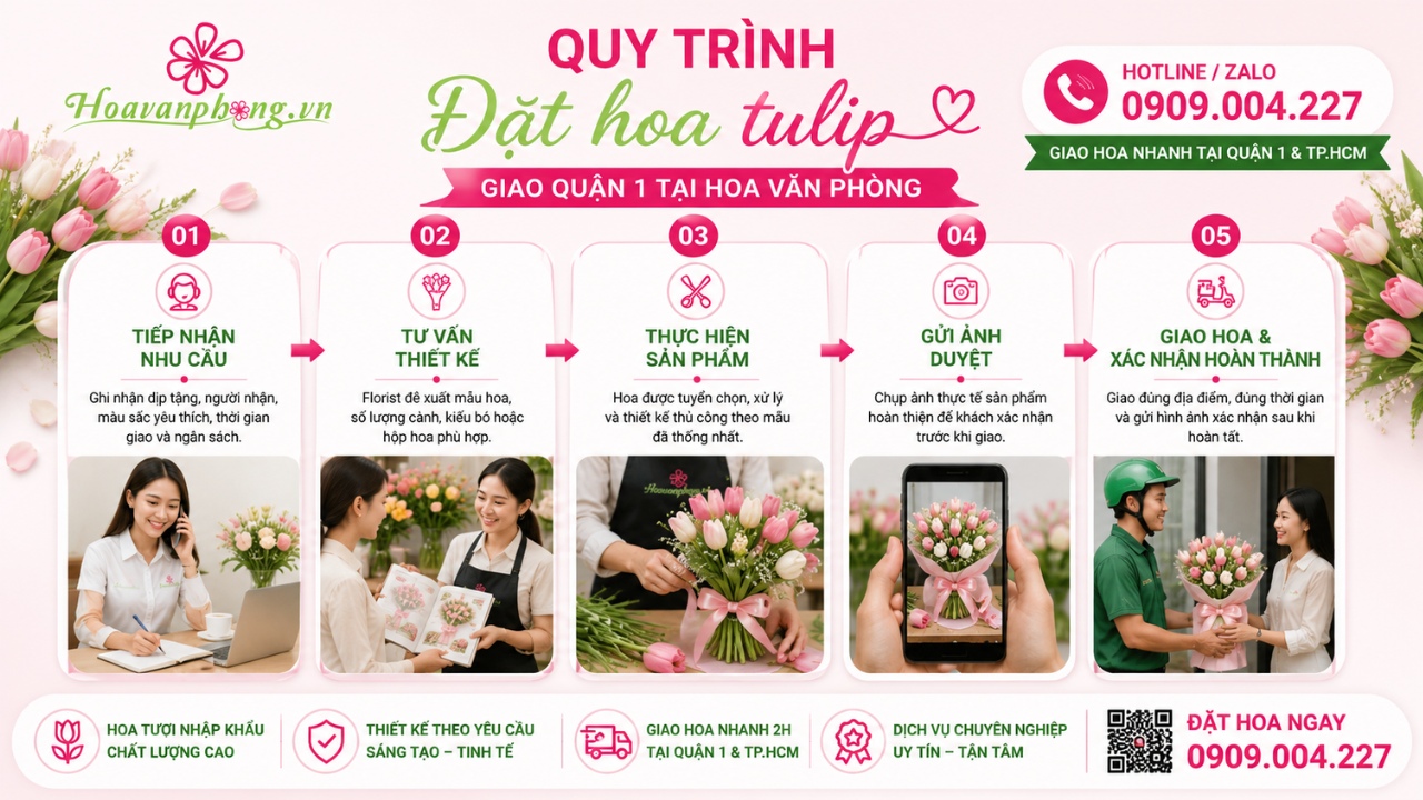 Quy trình đặt hoa tulip nhanh chóng, thuận tiện