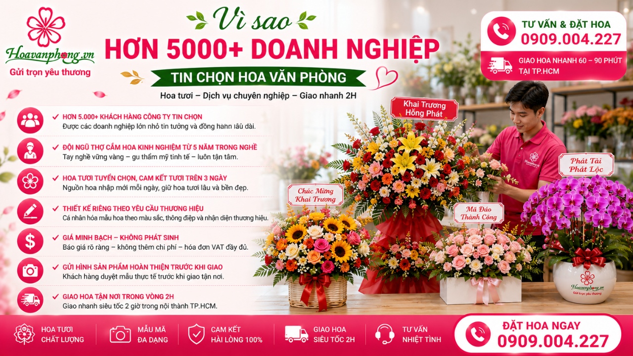Dịch vụ đặt hoa khai trương quận 1
