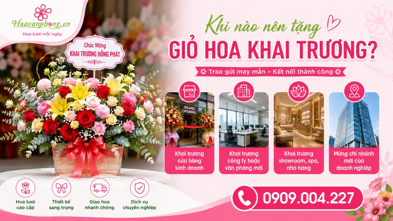 Tặng giỏ hoa khai trương