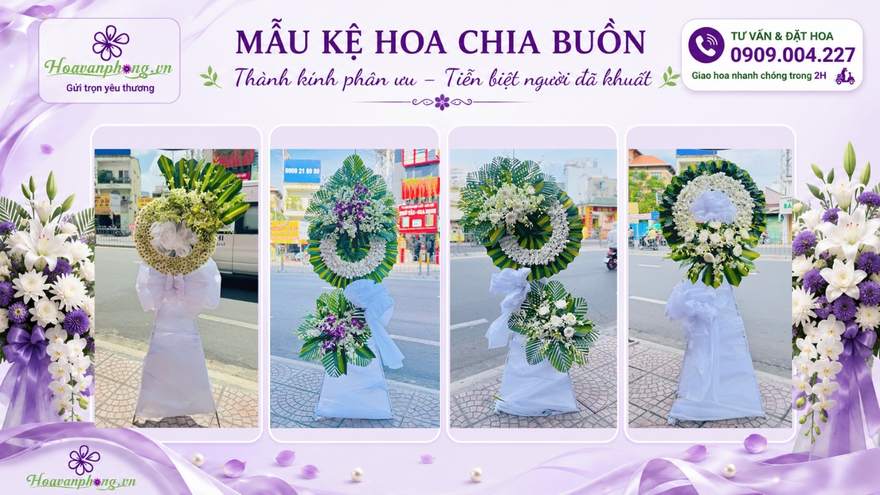 Vòng hoa Nhà tang lễ Chùa Vĩnh Nghiêm thiết kế trang nghiêm